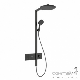 Душевая стойка с термостатом Hansgrohe Raindance Alive S 300 2jet EcoSmart ShowerSelect Comfort 24596340 черный матовый хром