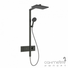 Душевая стойка с термостатом Hansgrohe Raindance Alive Q 210/340 2jet EcoSmart ShowerSelect Comfort 24591340 черный матовый хром