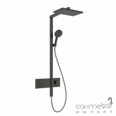 Душевая стойка с термостатом Hansgrohe Raindance Alive Q 210/340 2jet EcoSmart ShowerSelect Comfort 24591340 черный матовый хром
