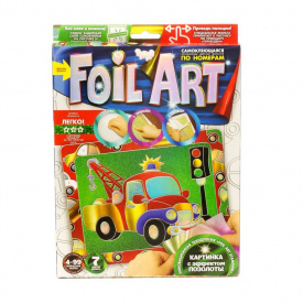 Набір креативної творчості Аплікація Danko Toys FAR-01-01 10 кольорова фольга Машина