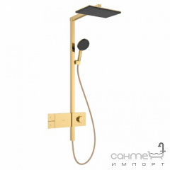 Душевая стойка с термостатом Hansgrohe Raindance Alive Q 210/340 1jet EcoSmart ShowerSelect Comfort 24581990 золото Херсон