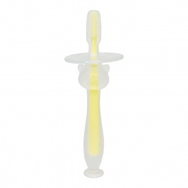 Силіконова зубна щітка Mumlove Mega Zayka MGZ-0707(Yellow) з обмежувачем