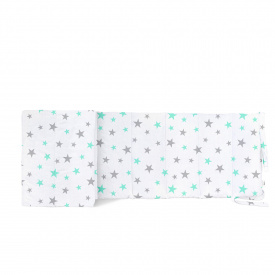Бортики на ліжечко COSAS MINT STARSFALL Ранфорс 30х180 см М'ятний
