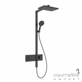 Душевая стойка с термостатом Hansgrohe Raindance Alive Q 210/340 1jet EcoSmart ShowerSelect Comfort 24581340 черный матовый хром