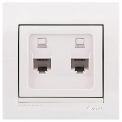 Компьютерная розетка двойная Lezard Deriy RJ45 5 категория Белая (702-0202-141) Переяслав-Хмельницкий