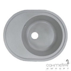 Овальная гранитная кухонная мойка с сушкой Adamant Vast 610x495x200 13 графит Кременчук