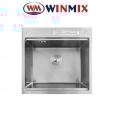 Кухонная мойка Winmix MH5050-SK Nano-Silver с ступенькой для сушилки, и с подставкой под ножи, нержавеющая сталь