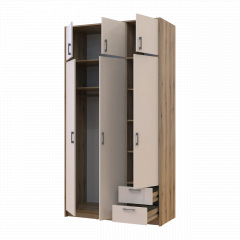 Шафа двостулкова для одягу на три двері зі штангою антрессолю ящиками Doros Ронді 2 ДСП короб Дуб Артизан 2360, Кашемір Київ