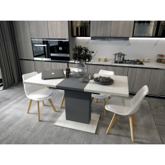 Обідній стіл Бостон розсувний 110-150х70 см дсп сосна-натті+графіт на ніжці-колоні Чернівці