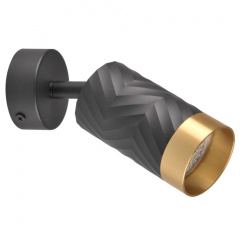 Спот Polux Arras 5.5x5.5x10 см Чорно-золотистий (Pol323538) Хмільник