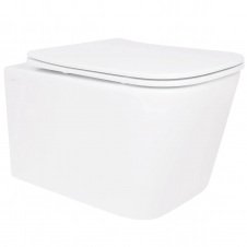 Унітаз підвісний Qtap Crow Ultra Quiet безобідковий з сидінням Soft-close (QT05335172W)