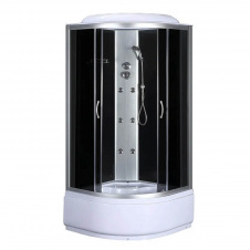 Душовий бокс з гідромасажем Mixxus STRONG SBH01-90x90x215-GR Satin з високим піддоном (MI6889)