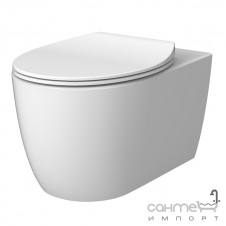 Подвесной безободковый унитаз с сидением slim softclose Devit Acqua 3020155W белый матовый