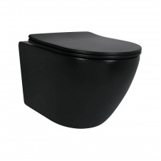 Комплект Qtap Robin Matt Black 2 в 1: унітаз підвісний Ultra Quiet QT13332381АSMB + біде підвісне QT1355046FMB