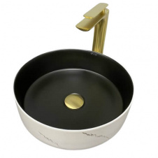 Раковина накладна VBI Prato White Black marble matt (VBI-011409)
