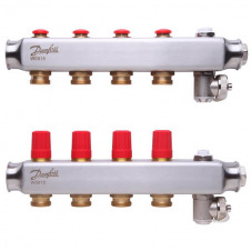 Колектор Danfoss SSM на 4 контура без ротаметрів (088U0804)