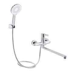Змішувач для ванни Qtap Cardinal з душовим гарнітуром хром (QTCAR260CRM45657) Фастов