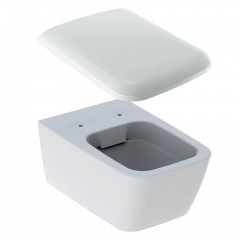 Унітаз підвісний лійкоподібний Geberit iCon Square Rimfree з кришкою, білий (201950000/571910000) Боярка