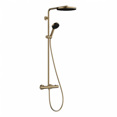 Душова система Hansgrohe Pulsify S Puro Showerpipe EcoSmart 260 1jet з термостатом шліфована бронза (24237140) Буча