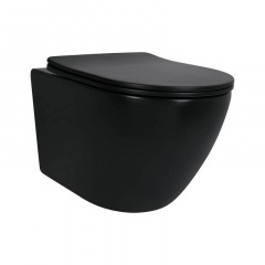 Комплект Qtap Robin Matt Black 2 в 1: унітаз підвісний Ultra Quiet QT13332381АSMB + біде підвісне QT1355046FMB Жмеринка