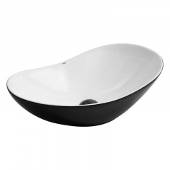 Раковина накладна Mixxus Premium Wave-0105 White-Black 620x360x160 мм (MP6558) Талалаївка