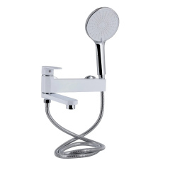 Змішувач для ванни Qtap Jay з душовим гарнітуром хром/білий (QTJAY260CRW45554) Киев