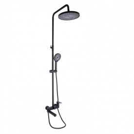 Душова система Qtap Jay на три споживача (з виливом) QTJAY111BLM45549 Black Matt
