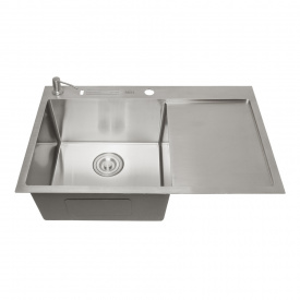 Мийка кухонна накладна Nett NS-7848(R) з правим крилом сталь (040520)