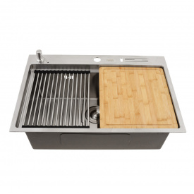 Мийка кухонна накладна Nett NS-7048 сталь (040325)