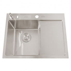 Мийка кухонна накладна Nett NS-6045(R) 1 мм з правим крилом сталь (043020)