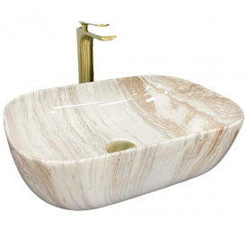 Раковина накладна VBI Ravenna бежевий травертін VBI-011204