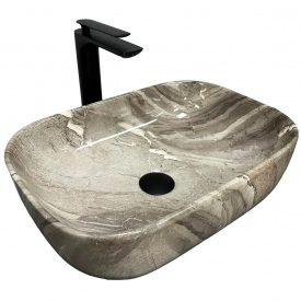 Раковина накладна VBI Ravenna коричневий мармур VBI-011211