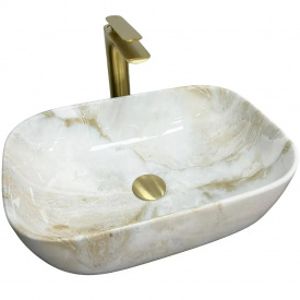 Раковина накладна VBI Ravenna бежевий мармур VBI-011212