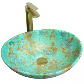 Раковина накладна VBI Parma зелений мармур мат VBI-011003