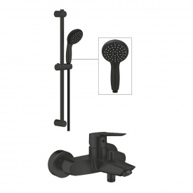 Змішувач для ванни Grohe QuickFix Start з душовим гарнітуром, чорний матовий (UA30330702)