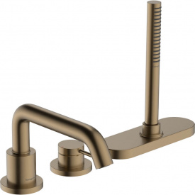 Змішувач для ванни Hansgrohe Tecturis S на 3 отвори з sBox Brushed Bronze (73447140)