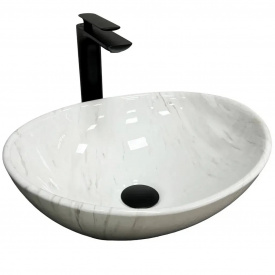 Раковина накладна VBI Parma білий мармур VBI-011007