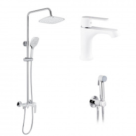 Набір 3 в 1 Kroner душова система Armada-W063 + змішувач Armada-W010 + змішувач Bidet-C082