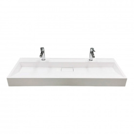 Умивальник Fancy Marble Vitold 1200x450x110, під 2 змішувача, білий (11412201)