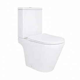 Унітаз підлоговий Qtap Dove безобідковий з сидінням Soft-close білий (QT06228380BW)