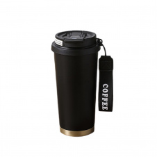 Термочашка з ремінцем YIWU Coffee 500 мл Чорний (HP-14-17B)