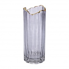 Ваза декоративна скляна YIWU Glass Flower 30 см Сірий (HP-1717)