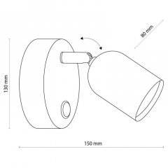 Бра TK Lighting Top 8x13 см Золотистий (TK6313) Кропивницький