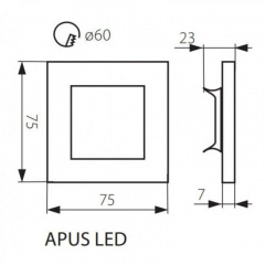 Світильник сходовий Kanlux Apus 7.5x7.5x0.7 см Сріблястий (Kan23801) Мелітополь