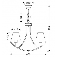 Люстра Candellux London 78x105 см Чорний (36-38845) Миргород