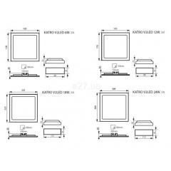 Стельовий світильник Kanlux Katro 30x30x2 см Білий (Kan28945) Бучач