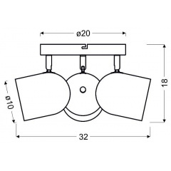 Спот Candellux Azuro 32x18 см Білий (98-63274) Київ