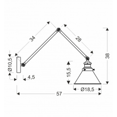Бра Candellux Fundo 54x38 см Чорно-золотистий (21-05908) Дніпрорудне