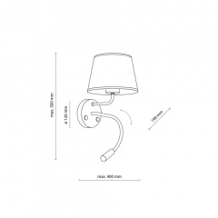 Бра TK Lighting Maja 40x19 см Білий (TK10080) Ірпінь
