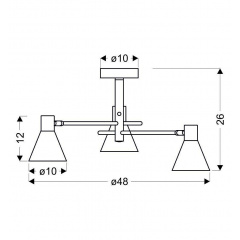 Люстра Candellux Less 48x26 см Черно-золотистый (33-70975) Славута